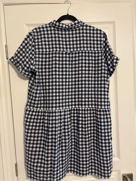 Roots Dresses & Skirts - Roots Navy and White Gingham Short-Sleeve Shirt Dress